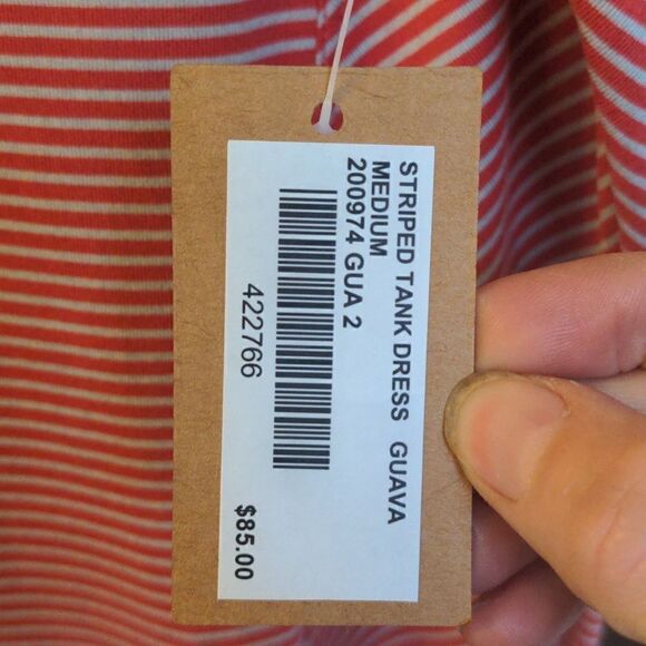 Title Nine Striped Tank Dress Guava Sz M - Picture 9 of 10